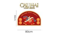 Thảm Cửa Sợi Poly - Hỷ Mã Nguyên Bảo 80x120-CẬU HAI HOME DECOR