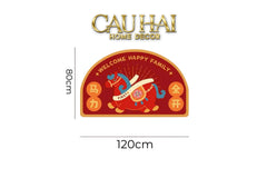 Thảm Cửa Sợi Poly - Hỷ Mã Nguyên Bảo 80x120-CẬU HAI HOME DECOR
