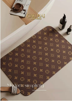 Thảm Cửa Thảm Bathroom Chenille 60X90 - Signature Fleur Monogram-CẬU HAI HOME DECOR