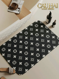 Thảm Cửa Thảm Bathroom Chenille 60X90 - Signature Fleur Monogram-CẬU HAI HOME DECOR