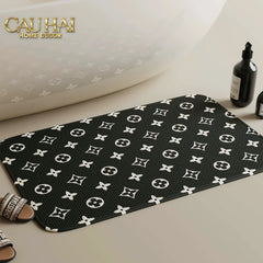 Thảm Cửa Thảm Bathroom Chenille 60X90 - Signature Fleur Monogram-CẬU HAI HOME DECOR