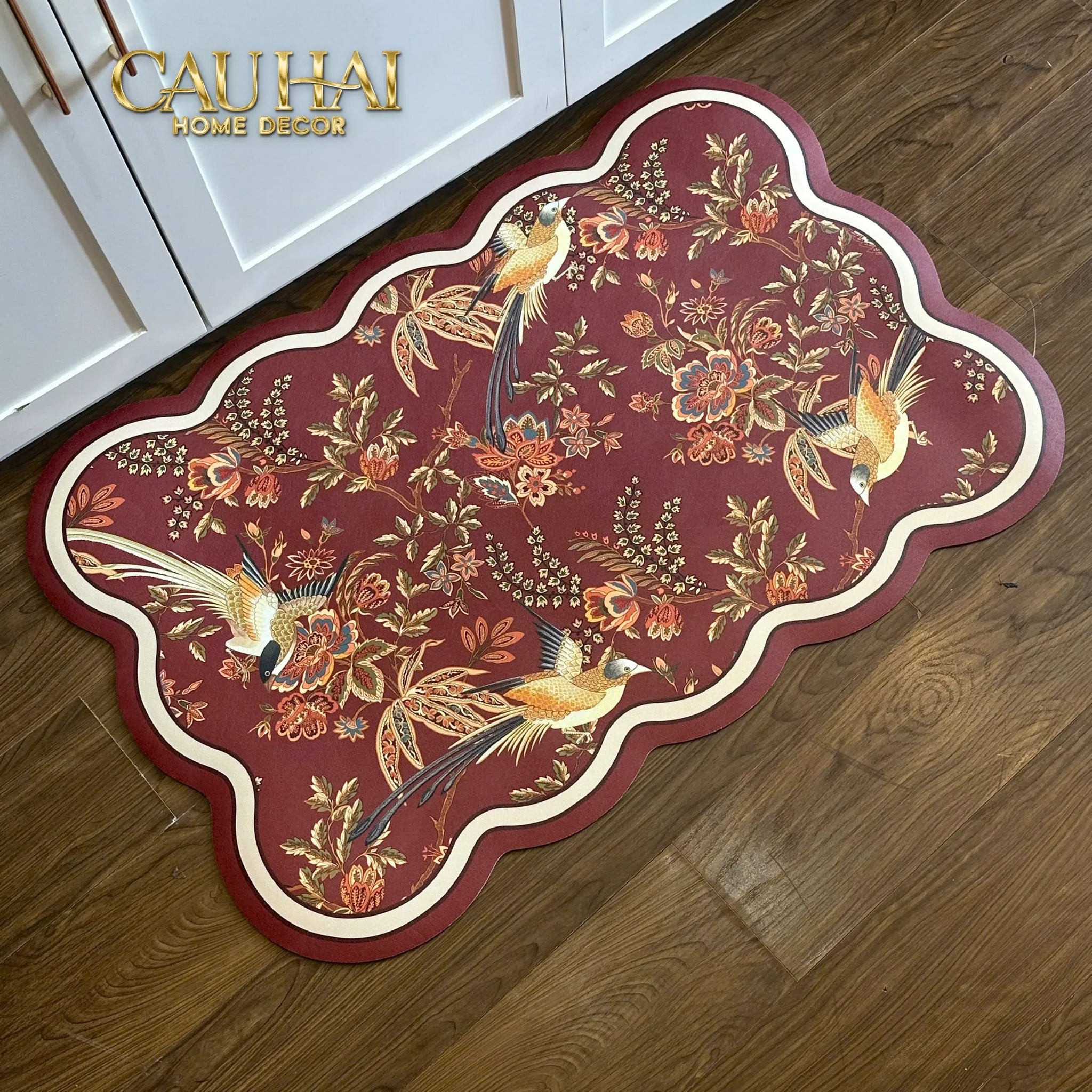 Thảm Cửa Thảm Bathroom Da Micro-Nappa Gen8 60X90 - Phoenix Dynasty Ruby Jardin - Da Thấm Hút-CẬU HAI HOME DECOR
