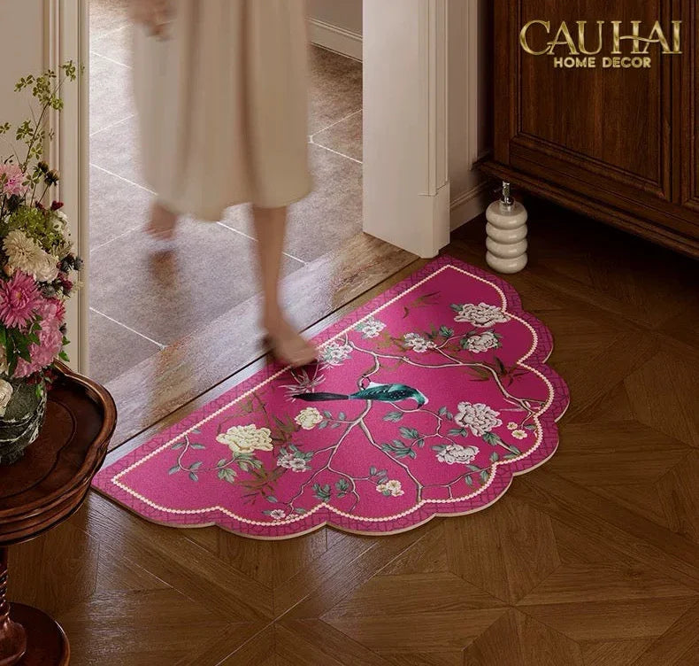 Thảm Cửa / Thảm Bathroom Micro-Nappa Gen8 45x80 Fuchsia Pink Jardin Ruyi Dynasty-CẬU HAI HOME DECOR