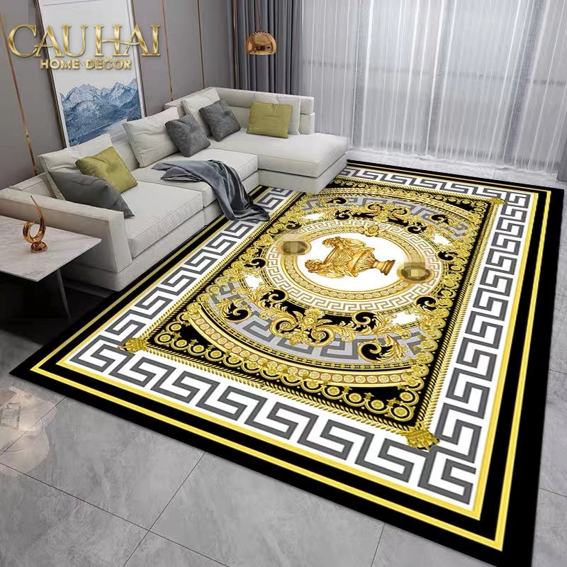 Thảm Da PU Baroque Medallion D'Or 100x120-Thảm-CẬU HAI HOME DECOR-CẬU HAI HOME DECOR