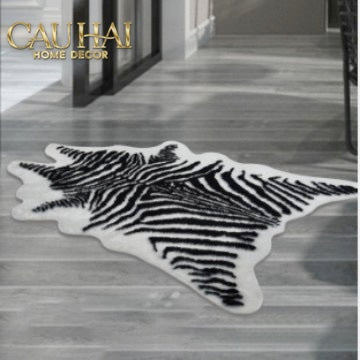 Thảm Lông Faux Fur Zebra Hide Noir 85x110-Thảm Lông-Cậu Hai Home Decor-CẬU HAI HOME DECOR