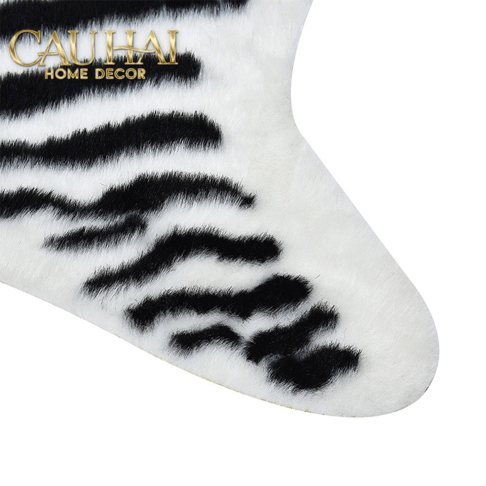 Thảm Lông Faux Fur Zebra Hide Noir 85x110-Thảm Lông-Cậu Hai Home Decor-CẬU HAI HOME DECOR