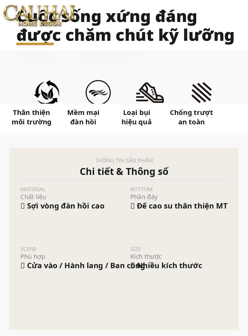 Thảm Ngăn Bụi Ngựa Ô Coil Fiber Đan Vòng 80x100 - Équestre Royale Cheval Anti-Dust 3D Mats-CẬU HAI HOME DECOR