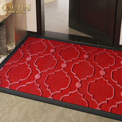Thảm Ngăn Bụi Sợi Poly Dệt 80X100 Rouge Avalon Bienvenue - Dập Viền Da-CẬU HAI HOME DECOR