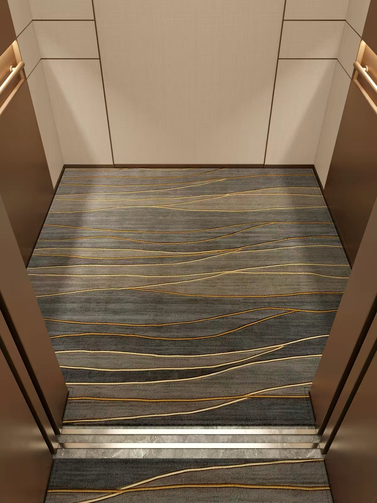 Thảm Thang Máy Dệt Nổi Golden Veins – Charcoal-THẢM CỬA-CẬU HAI HOME DECOR-Golden Strata 150cmx160cm-CẬU HAI HOME DECOR
