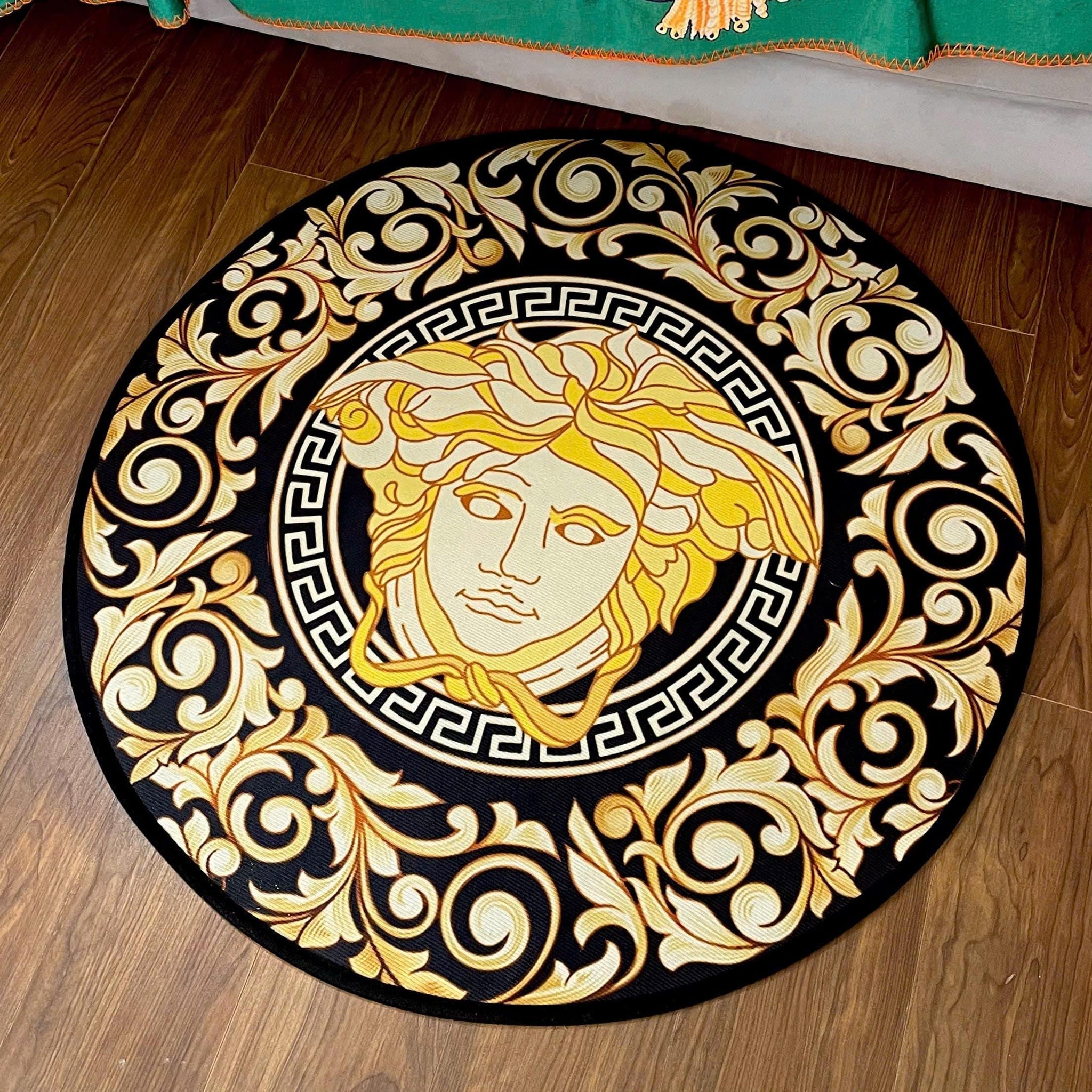 THẢM TRÒN D80 TRẢI SÀN NHUNG BỈ - ROUND CARPET BAROQUE - MEDUSA FASCINATION - CẬU HAI HOME DECOR