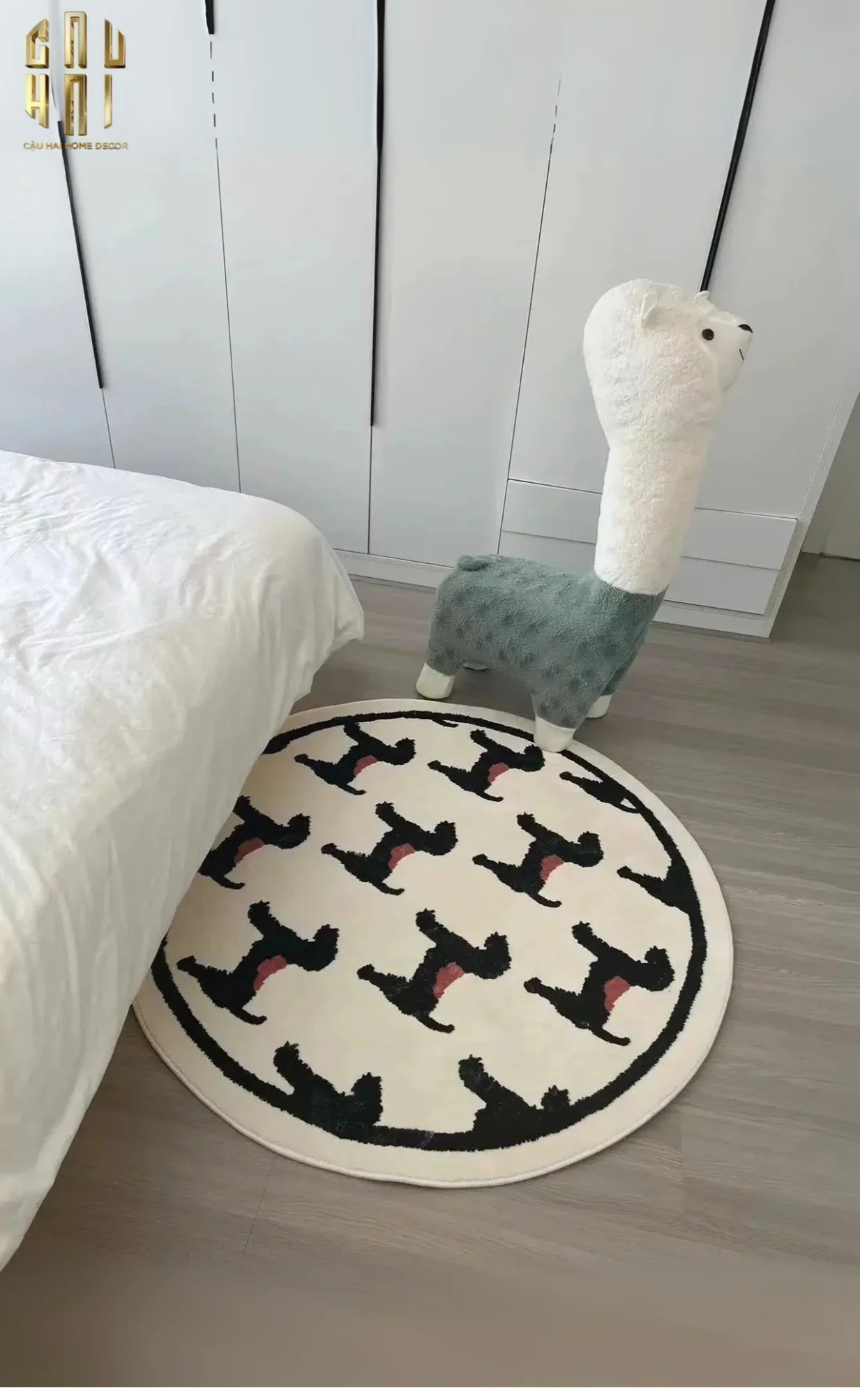 THẢM TRÒN DỆT KIM D120/160 - NOBLE CANICHE - CẬU HAI HOME DECOR