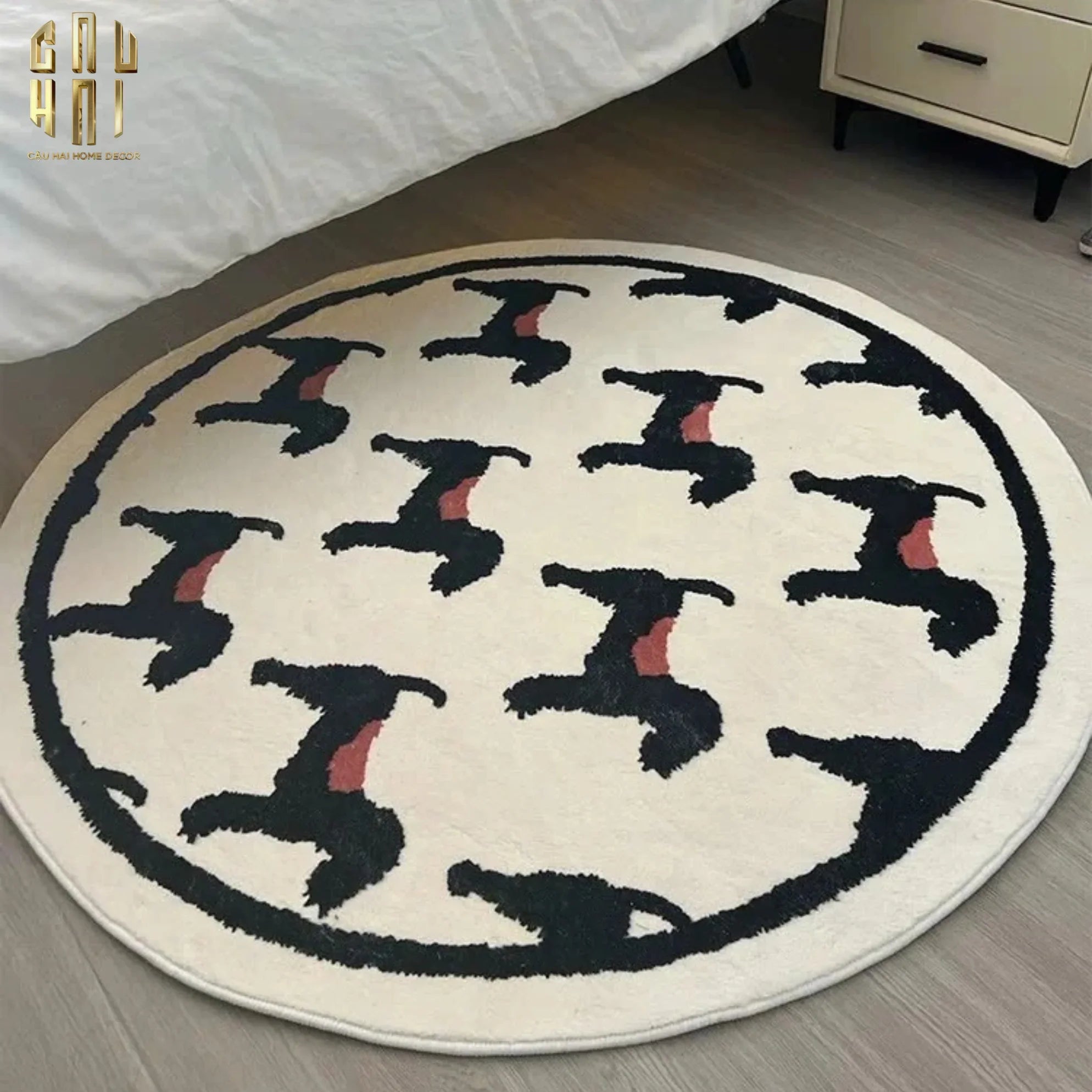 THẢM TRÒN DỆT KIM D120/160 - NOBLE CANICHE - CẬU HAI HOME DECOR