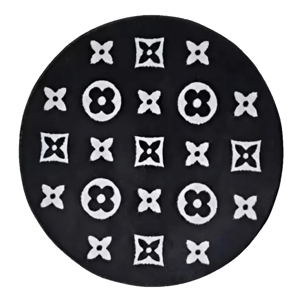 Thảm Tròn Dệt Kim - Le Noir Fleur de Monogram D100-THẢM TRÒN - THẢM BED-Đối tác tại Trung Quốc theo từng đơn đặt hàng-CẬU HAI HOME DECOR
