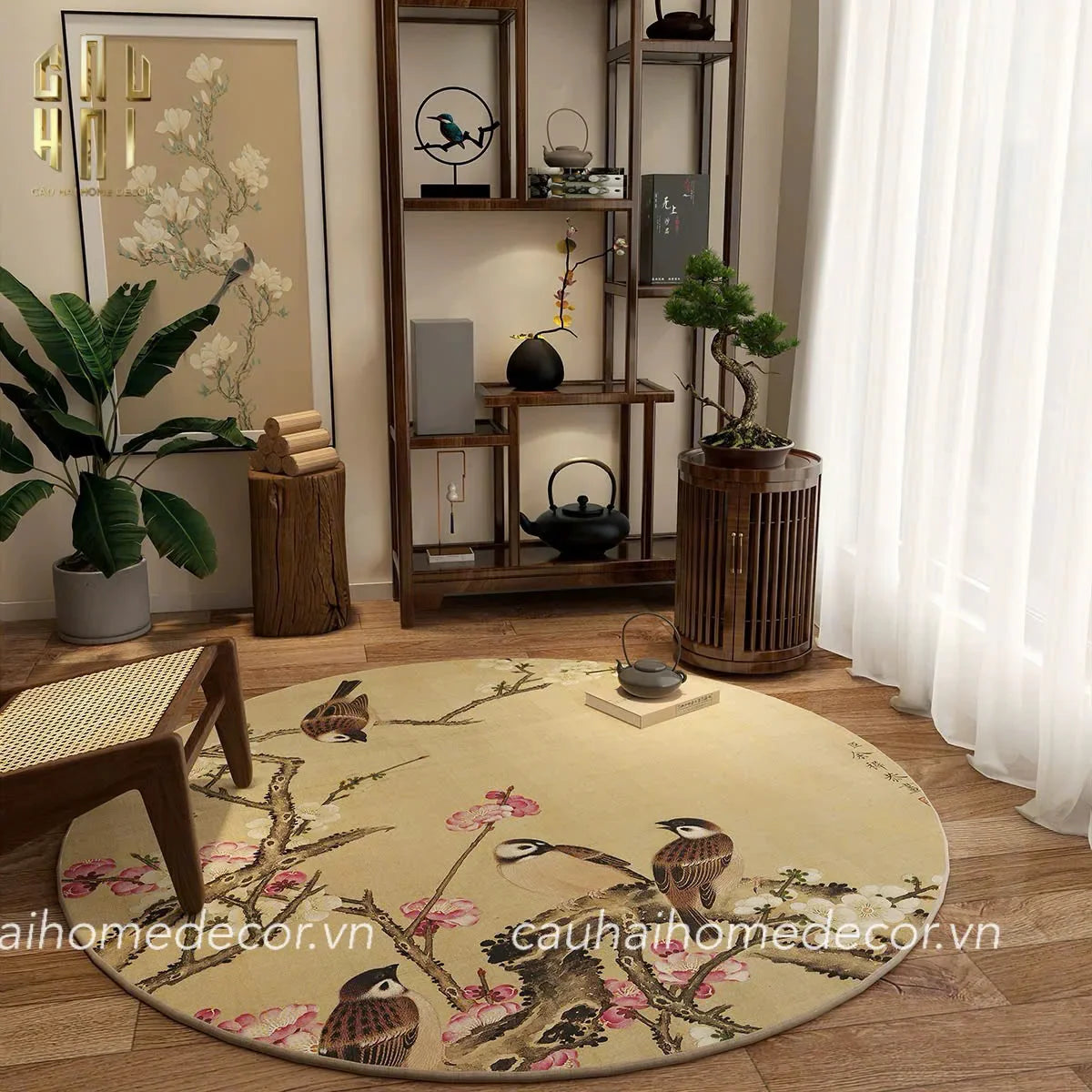 THẢM TRÒN NHUNG BỈ D100 - ROUND CARPET KIM TƯỚC - CẬU HAI HOME DECOR
