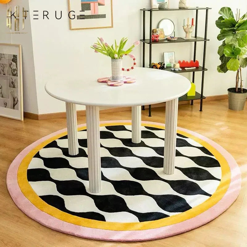 THẢM TRÒN NHUNG BỈ D120 - ILLUSION CIRCLE - CẬU HAI HOME DECOR