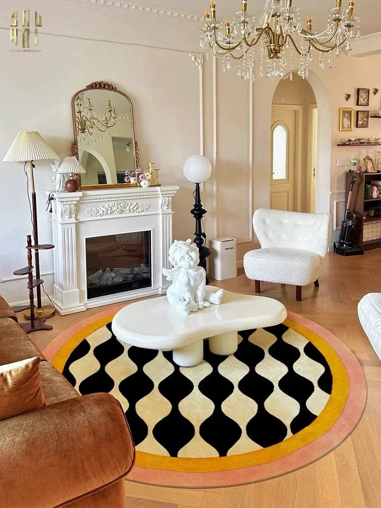 THẢM TRÒN NHUNG BỈ D120 - ILLUSION CIRCLE - CẬU HAI HOME DECOR