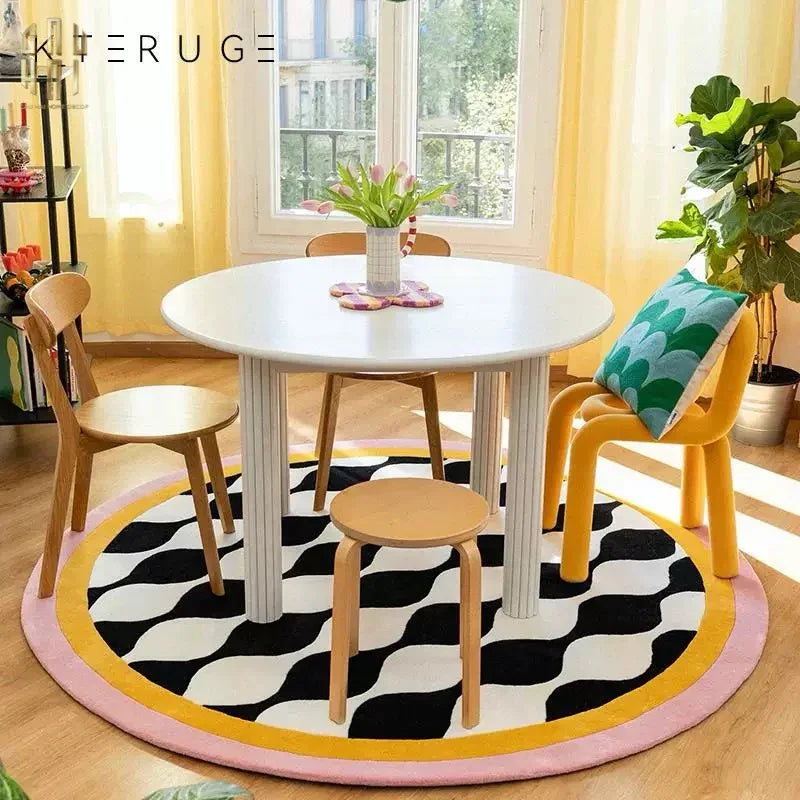 THẢM TRÒN NHUNG BỈ D120 - ILLUSION CIRCLE - CẬU HAI HOME DECOR