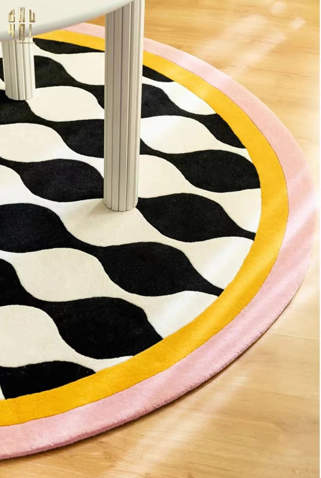 THẢM TRÒN NHUNG BỈ D120 - ILLUSION CIRCLE - CẬU HAI HOME DECOR