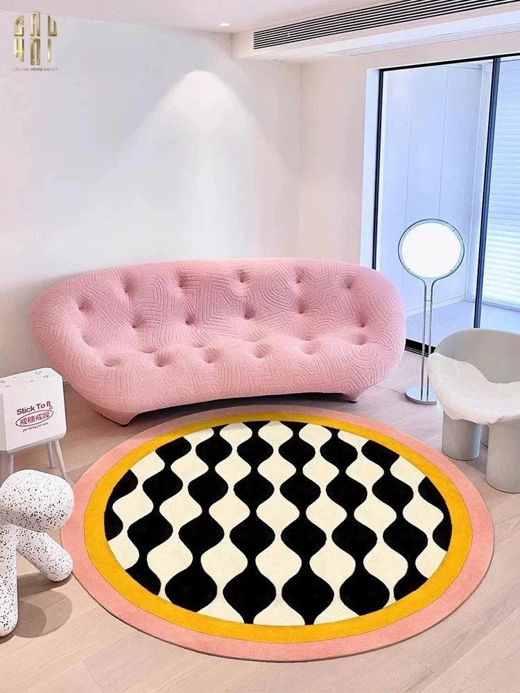 THẢM TRÒN NHUNG BỈ D120 - ILLUSION CIRCLE - CẬU HAI HOME DECOR