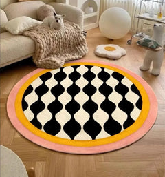Thảm Tròn Nhung Bỉ D120 - Illusion Circle-CẬU HAI HOME DECOR