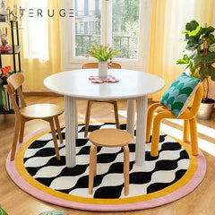 Thảm Tròn Nhung Bỉ D120 - Illusion Circle-CẬU HAI HOME DECOR