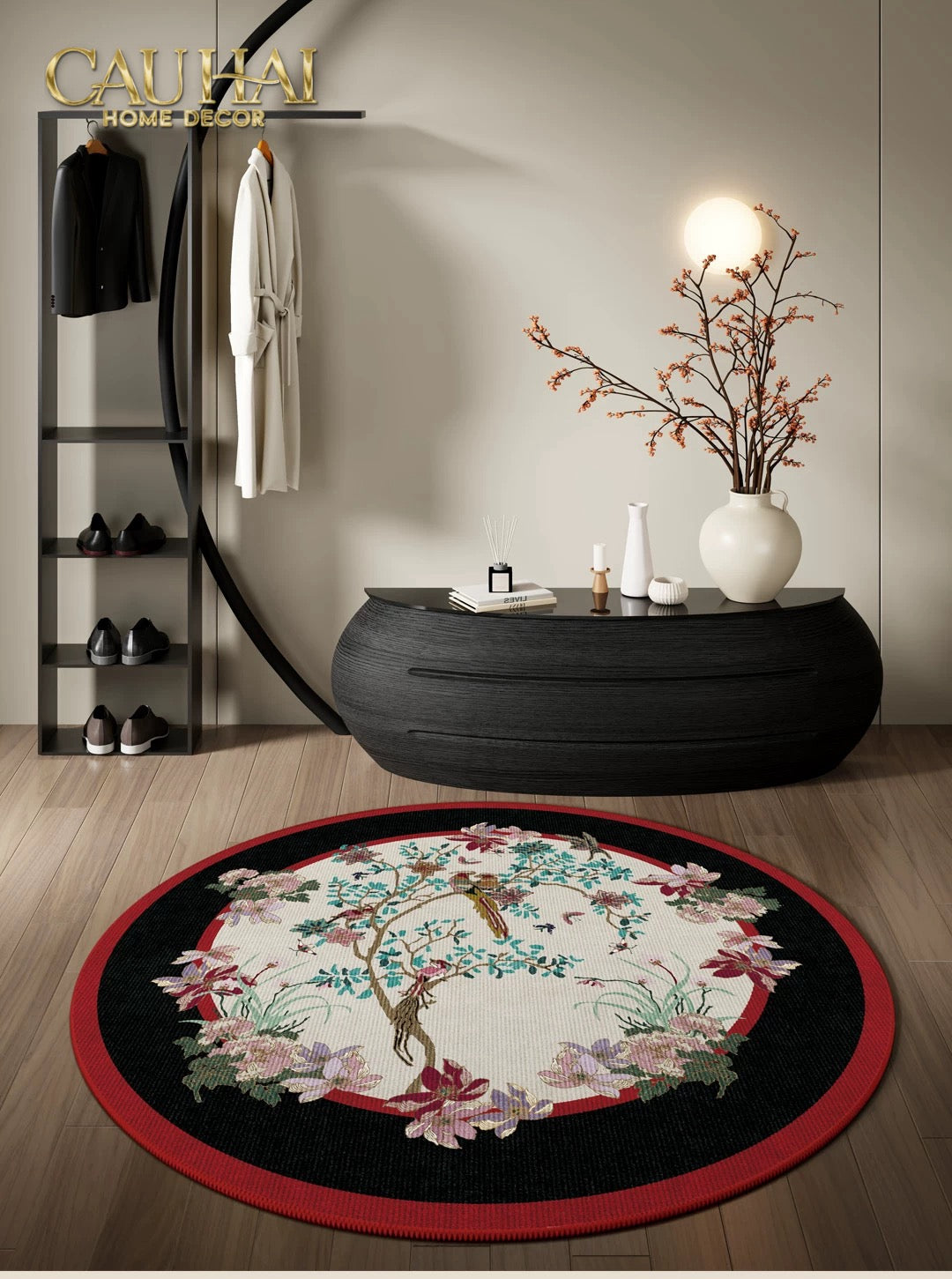 Thảm Tròn Nhung Bỉ D160 - Nocturne Avian Impériale Rectangular - CẬU HAI HOME DECOR