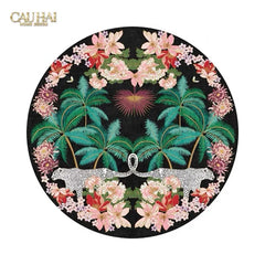 Thảm Tròn Nhung Bỉ D160 - Nocturne Jungle Panthera-CẬU HAI HOME DECOR