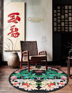 Thảm Tròn Nhung Bỉ D160 - Nocturne Jungle Panthera-CẬU HAI HOME DECOR