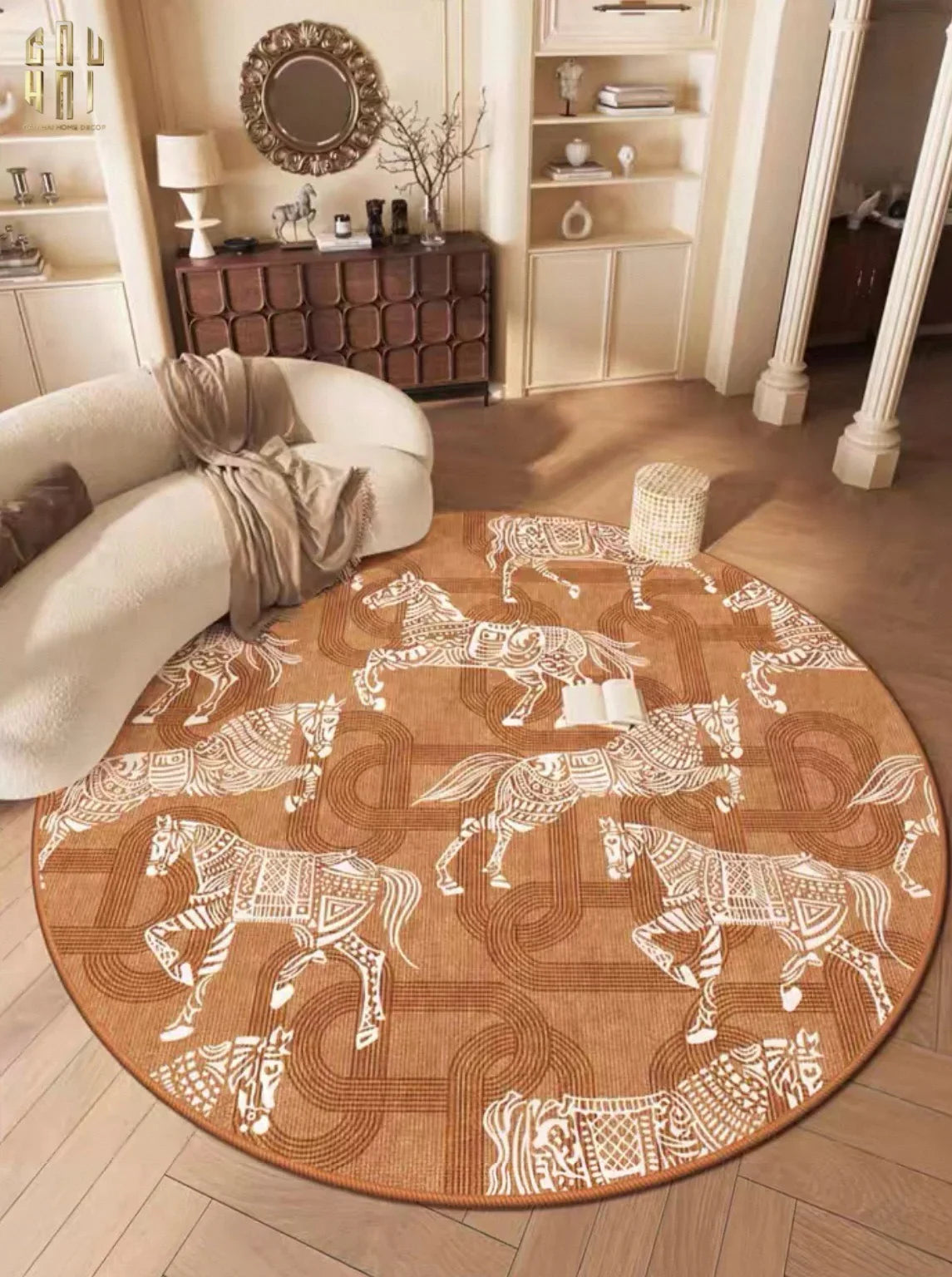 THẢM TRÒN NHUNG BỈ D160/200 - ARRAKIS CAVALIER - CẬU HAI HOME DECOR