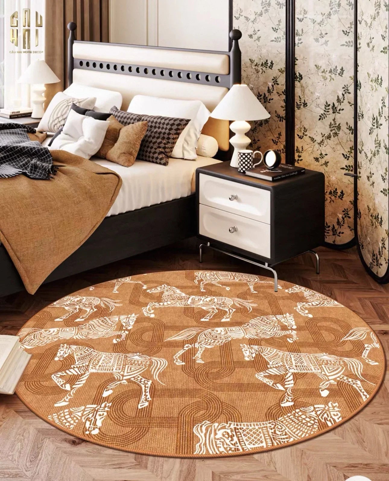 THẢM TRÒN NHUNG BỈ D160/200 - ARRAKIS CAVALIER - CẬU HAI HOME DECOR