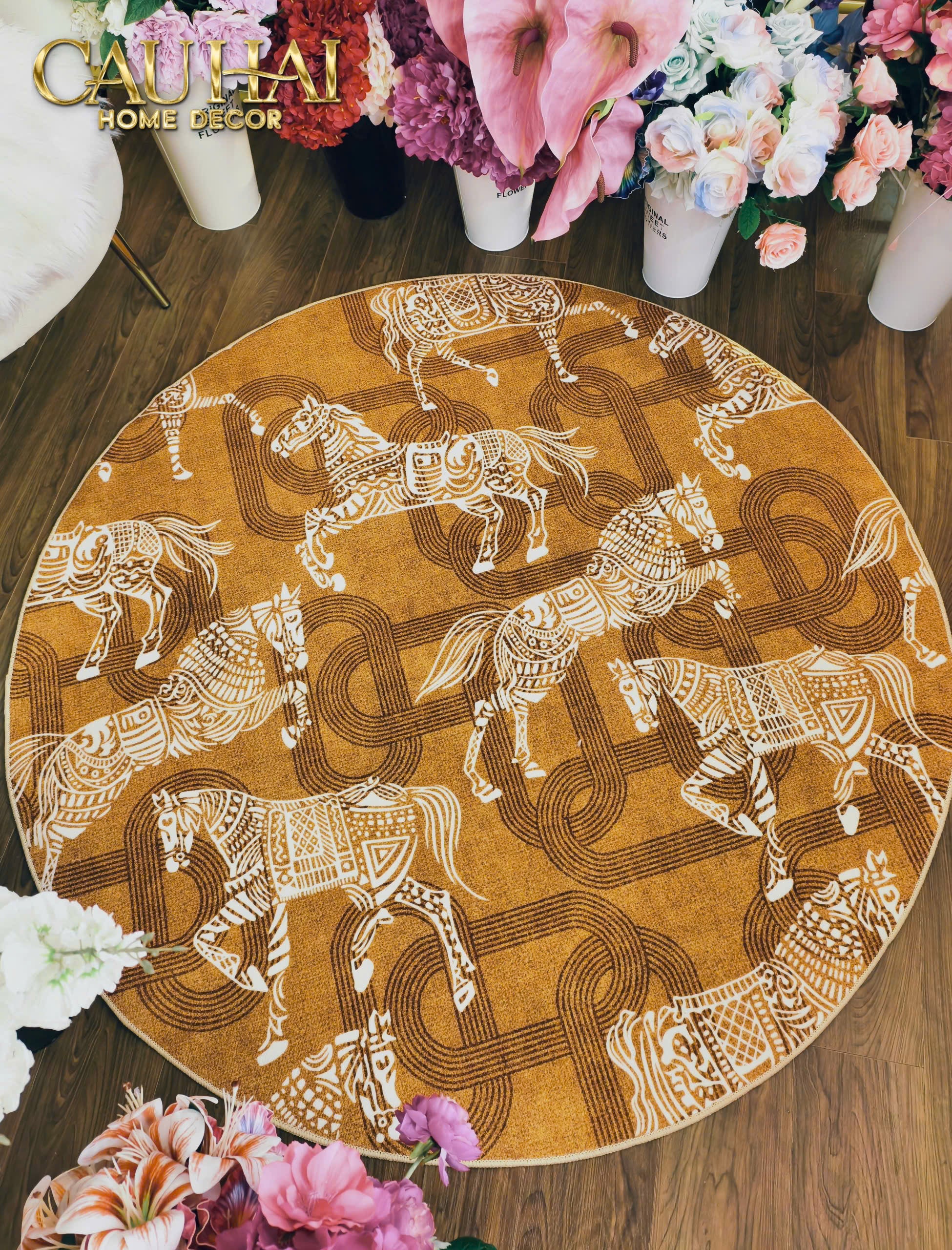 THẢM TRÒN NHUNG BỈ D160/200 - ARRAKIS CAVALIER - CẬU HAI HOME DECOR