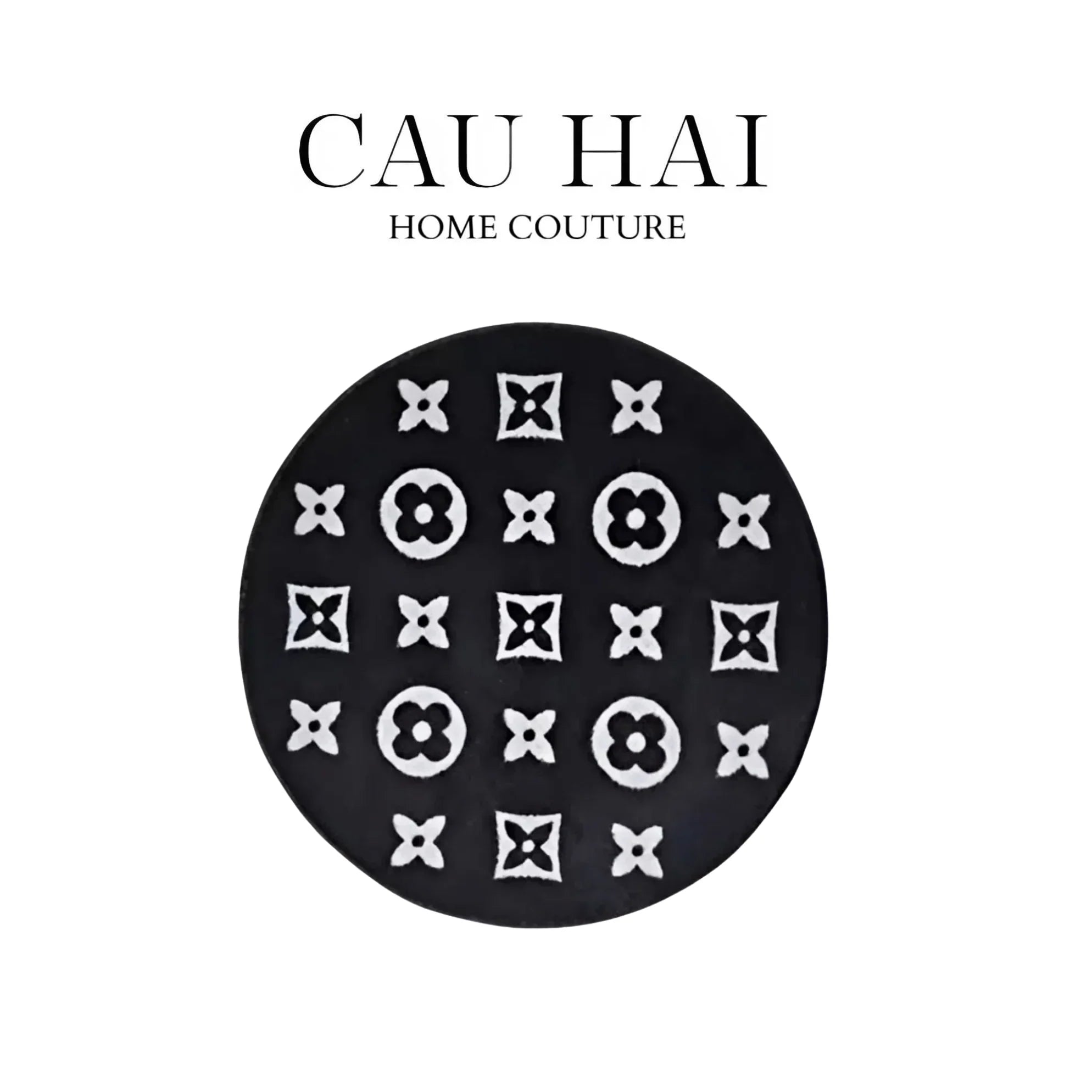 THẢM TRÒN NHUNG BỈ - LOUIS.V LE NOIR MONO D100/120 - CẬU HAI HOME DECOR