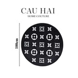 THẢM TRÒN NHUNG BỈ - LOUIS.V LE NOIR MONO D100/120 - CẬU HAI HOME DECOR