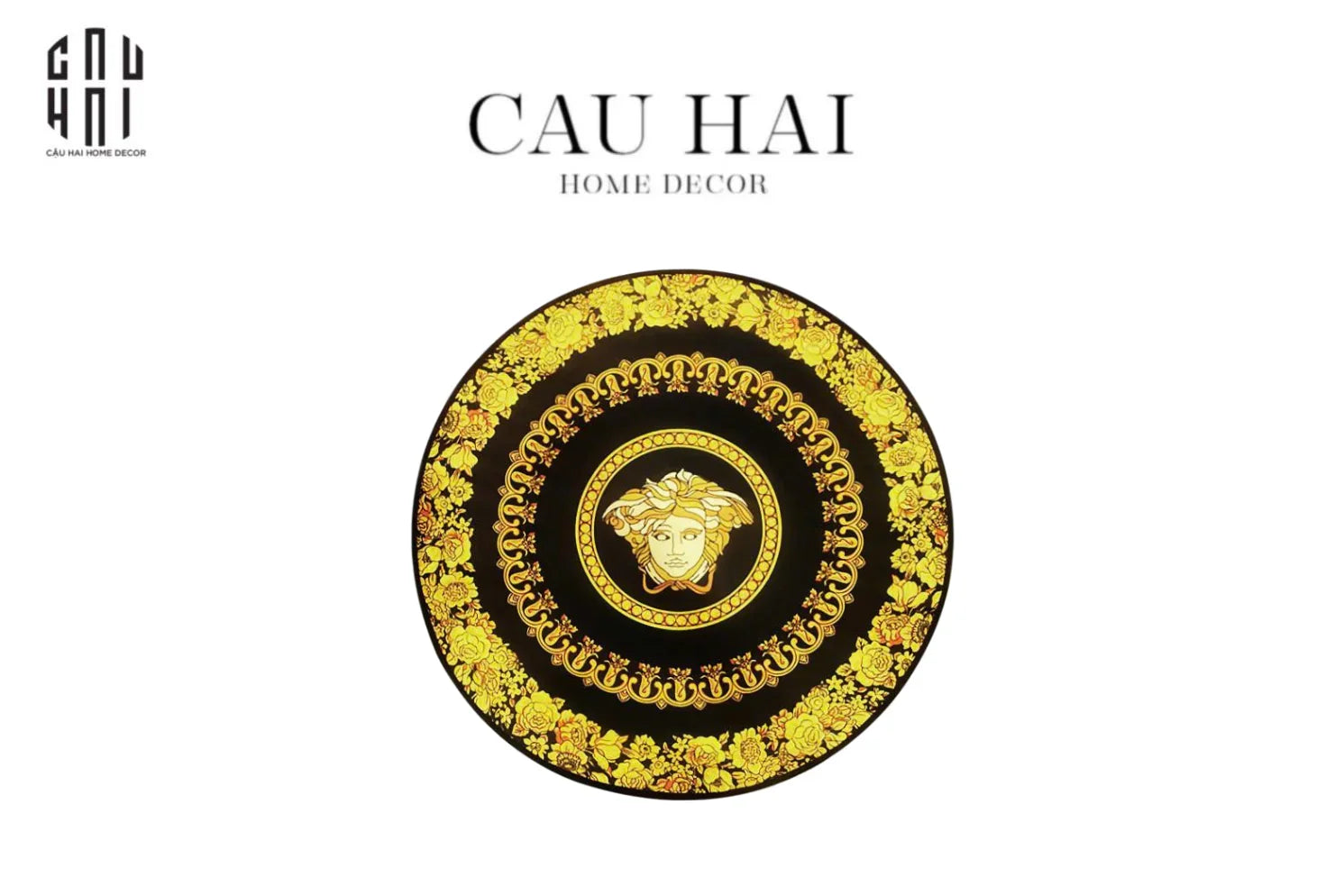 THẢM TRÒN NHUNG BỈ - ROUND CARPET - D100 GIANNI VERS. MEDUSA BAROQUE - CẬU HAI HOME DECOR