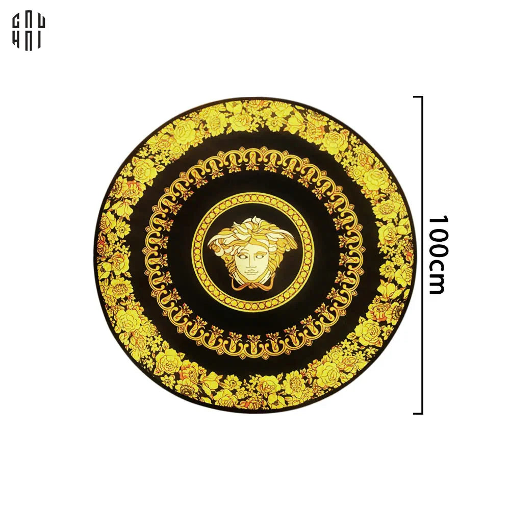 THẢM TRÒN NHUNG BỈ - ROUND CARPET - D100 GIANNI VERS. MEDUSA BAROQUE - CẬU HAI HOME DECOR