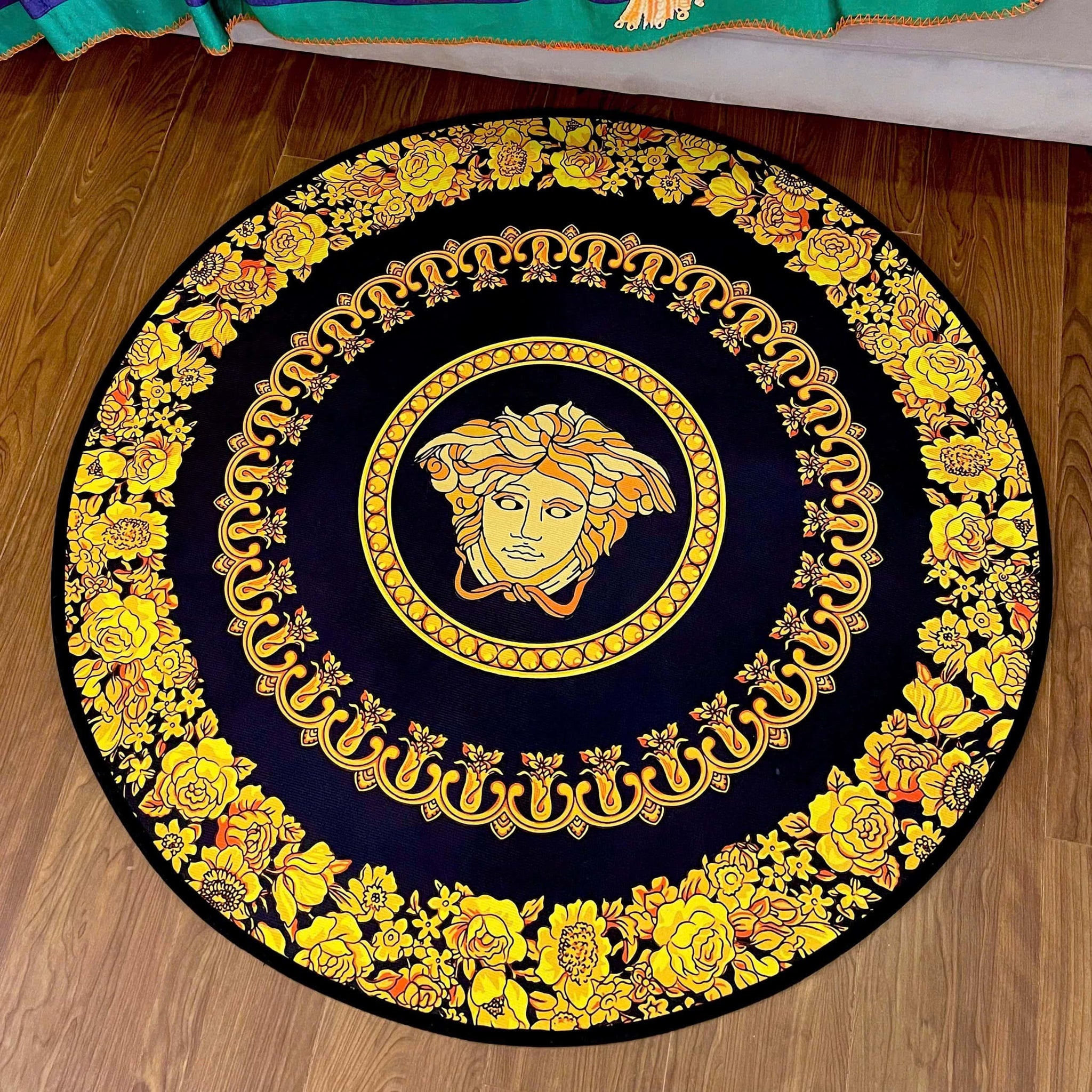 THẢM TRÒN NHUNG BỈ - ROUND CARPET - D100 GIANNI VERS. MEDUSA BAROQUE - CẬU HAI HOME DECOR