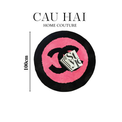 Thảm Tròn Sợi Dệt D100 - "Blackpink" Allure Limitée Édition-CẬU HAI HOME DECOR