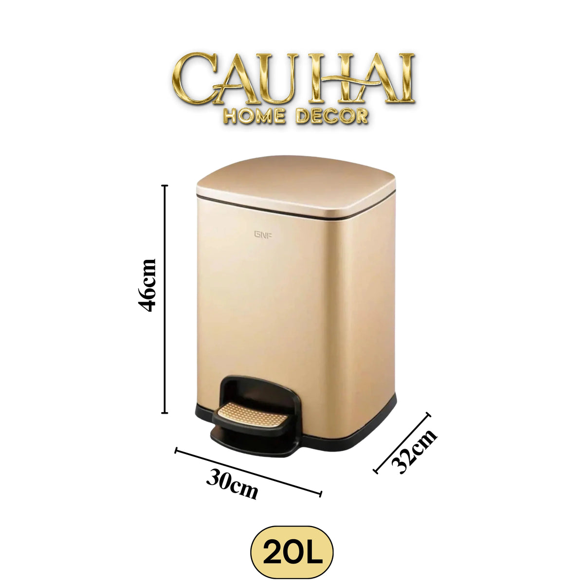 Thùng Rác 20L Cao Cấp Golden Elite Premium-Thùng Rác-Đối tác tại Trung Quốc theo từng đơn đặt hàng-CẬU HAI HOME DECOR