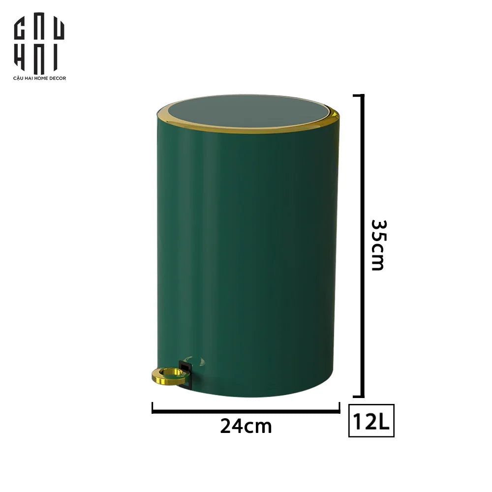 THÙNG RÁC BASIC NEW EDITION 12L - GREEN - CẬU HAI HOME DECOR