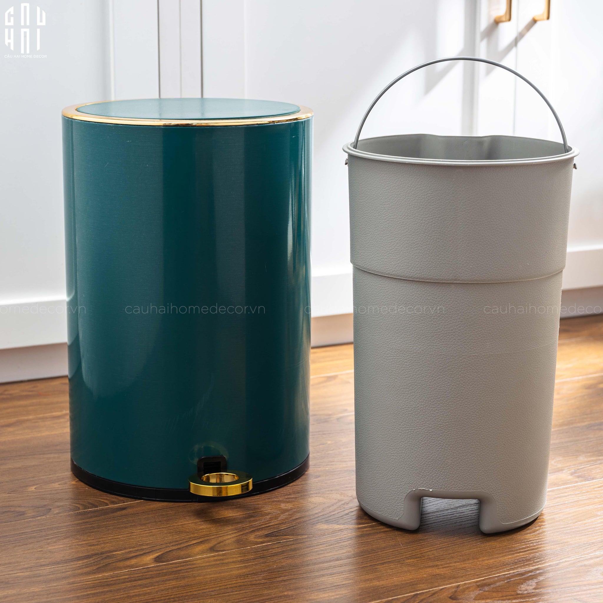 THÙNG RÁC BASIC NEW EDITION 12L - GREEN - CẬU HAI HOME DECOR