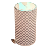 Thùng Rác Bọc Da Cao Cấp 15L - Damier Blanc L Class Trash Bin-CẬU HAI HOME DECOR-CẬU HAI HOME DECOR