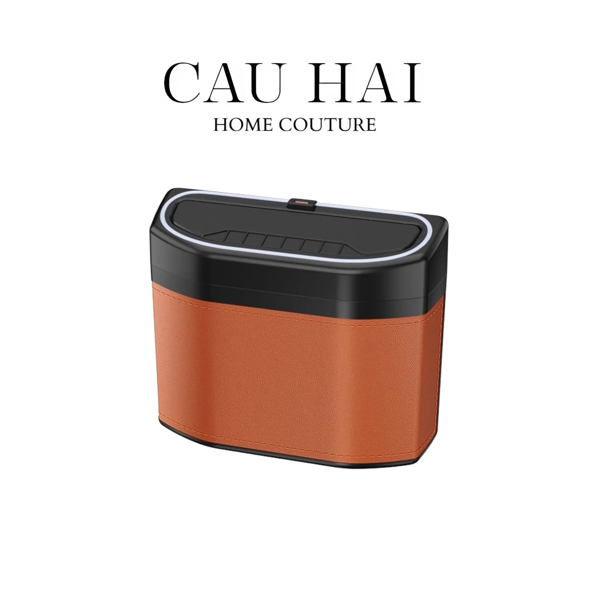 Thùng Rác Bọc Da Car Mini Bin - Cognac - CẬU HAI HOME DECOR