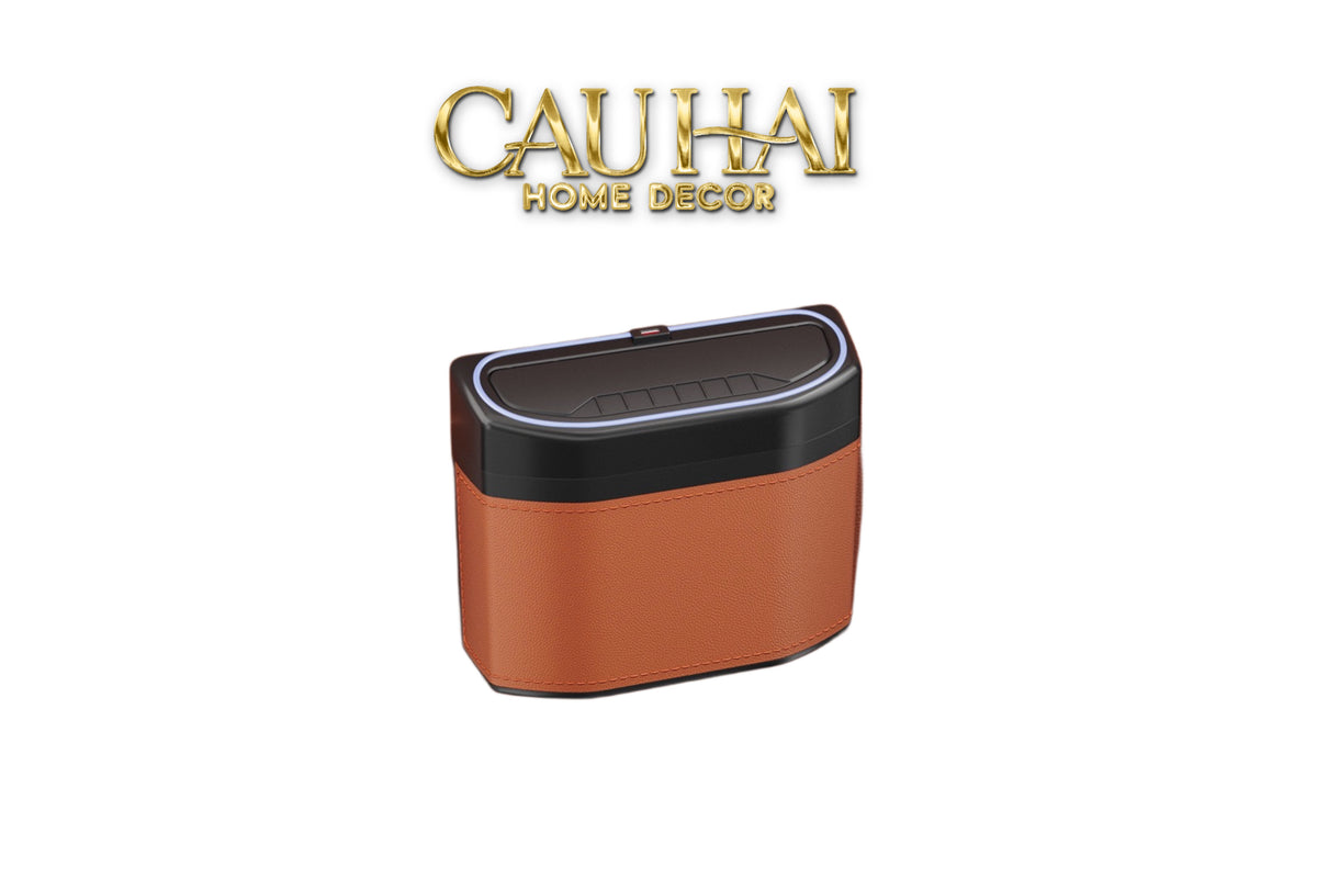 Thùng Rác Bọc Da Car Mini Bin - Cognac-Thùng Rác-Đối tác tại Trung Quốc theo từng đơn đặt hàng-CẬU HAI HOME DECOR