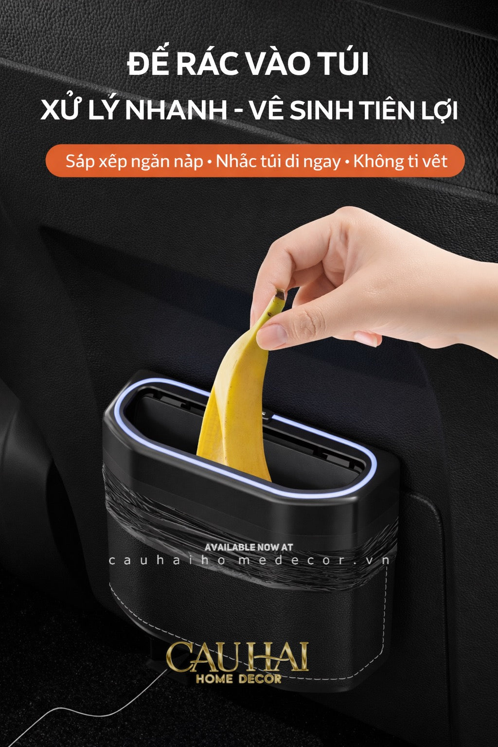 Thùng Rác Bọc Da Car Mini Bin - Cognac-Thùng Rác-Đối tác tại Trung Quốc theo từng đơn đặt hàng-CẬU HAI HOME DECOR