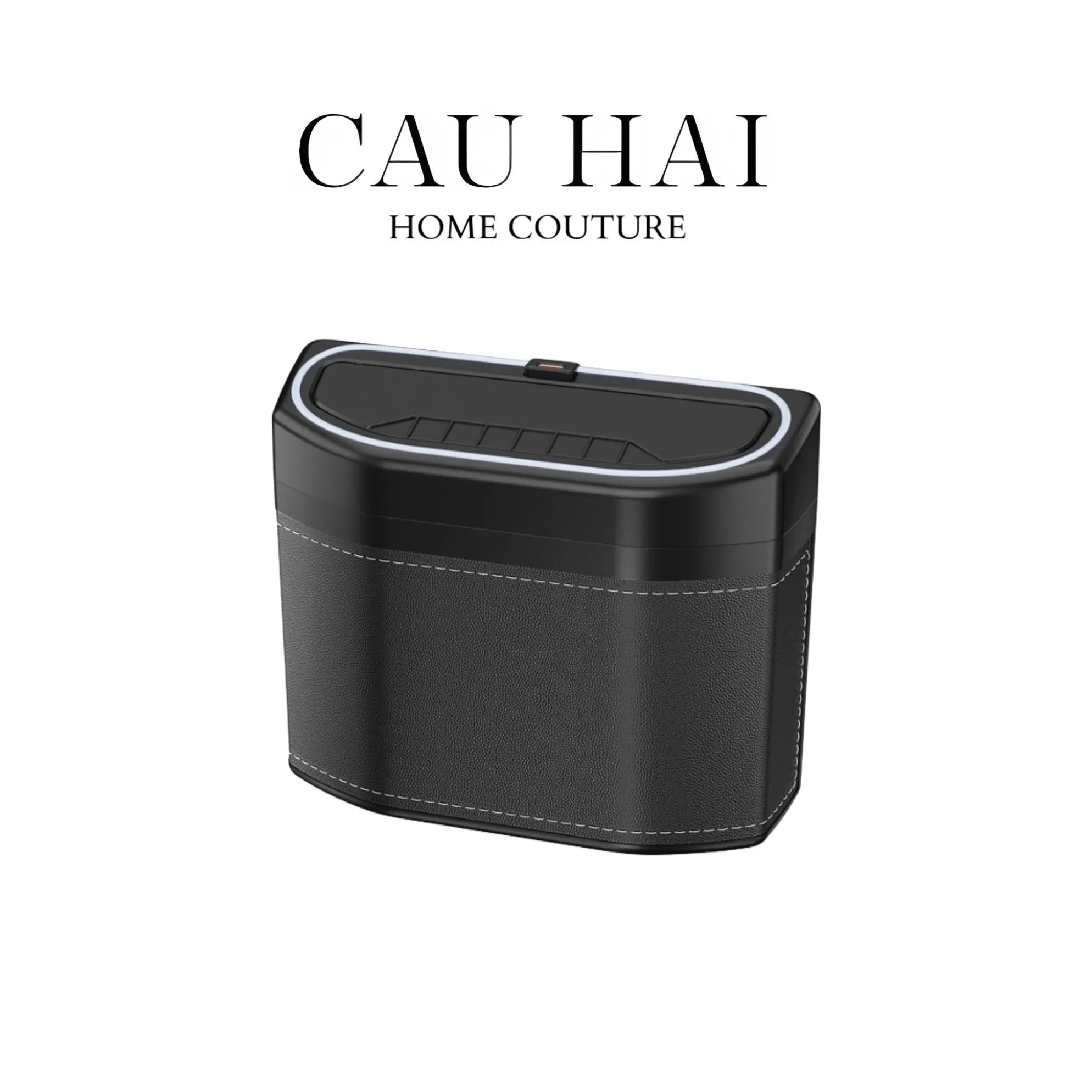 THÙNG RÁC BỌC DA CAR MINI BIN - NOIR - CẬU HAI HOME DECOR