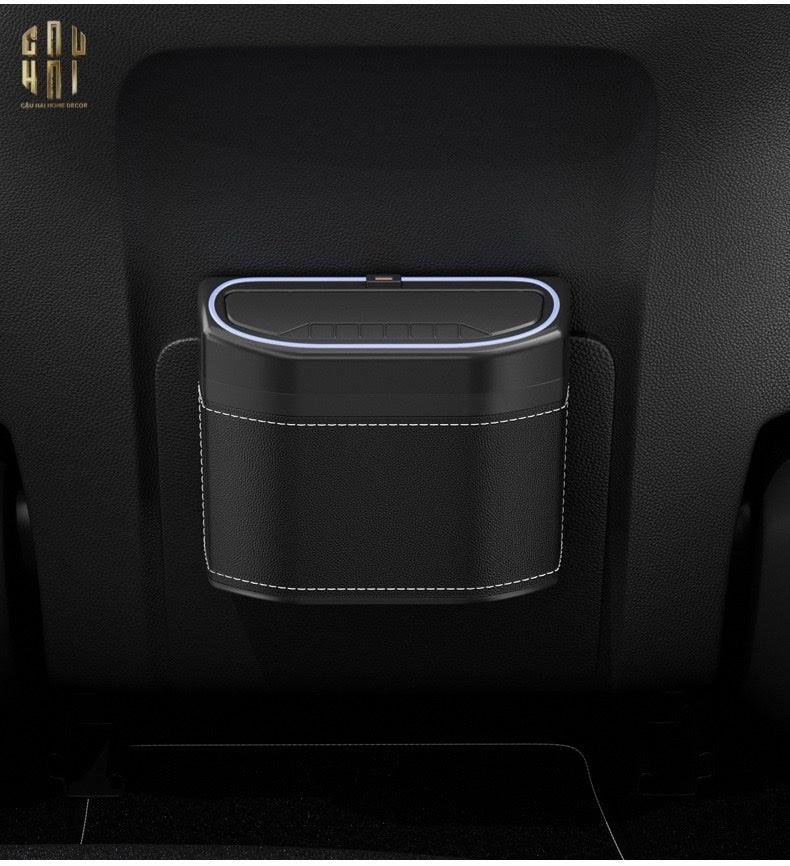 THÙNG RÁC BỌC DA CAR MINI BIN - NOIR - CẬU HAI HOME DECOR