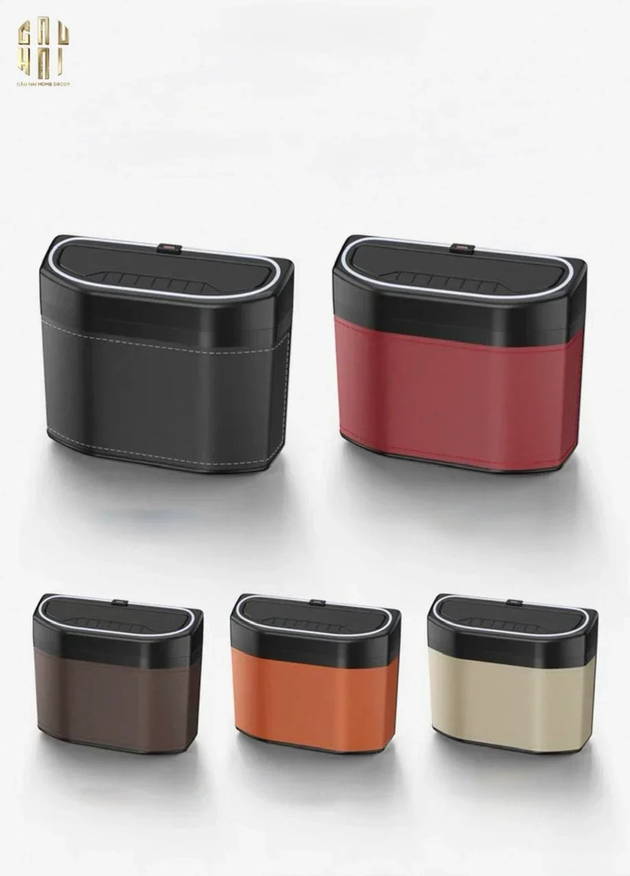 THÙNG RÁC BỌC DA CAR MINI BIN - NOIR - CẬU HAI HOME DECOR