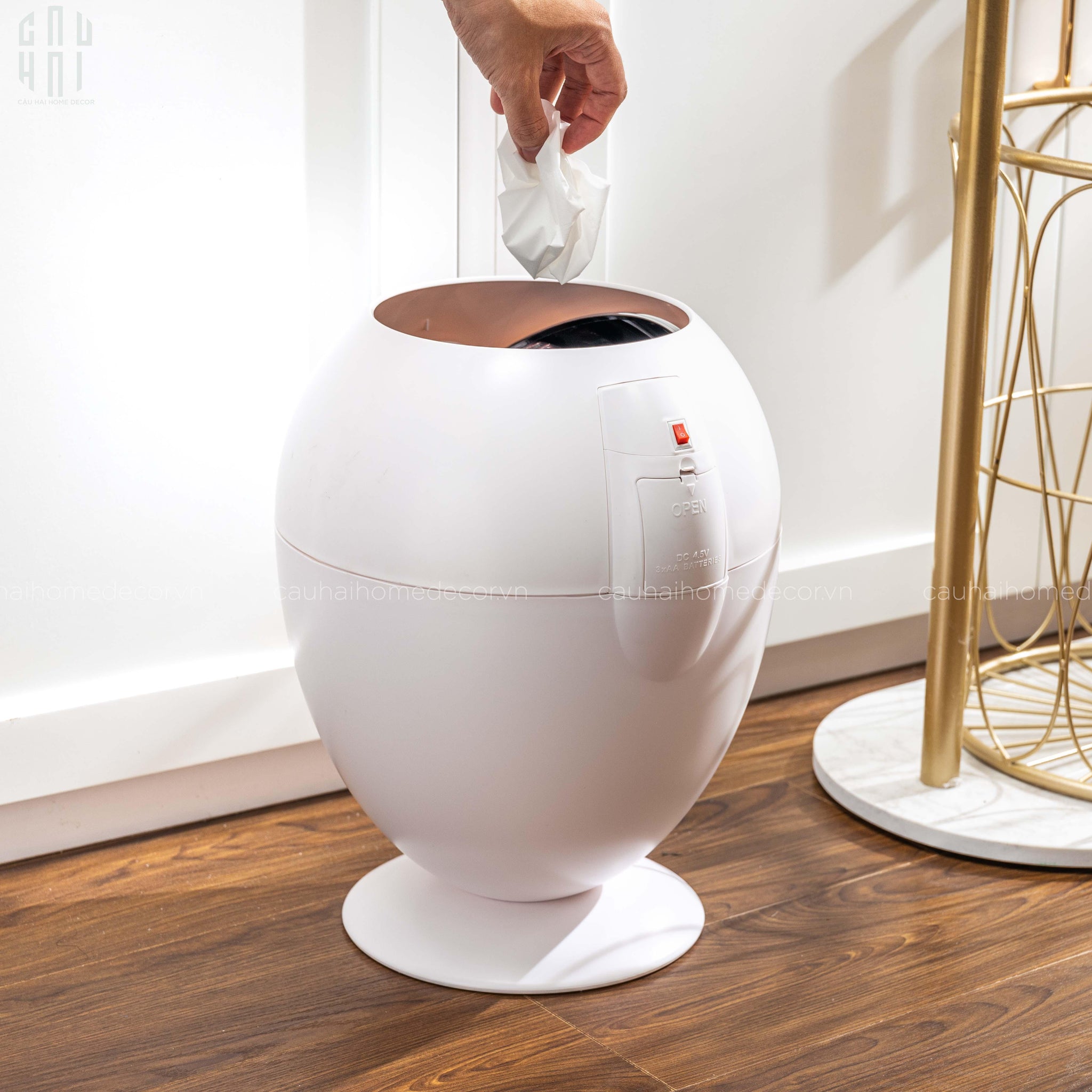 ELYSIAN - THÙNG RÁC CẢM ỨNG PLATINUM EGG 6L - CẬU HAI HOME DECOR