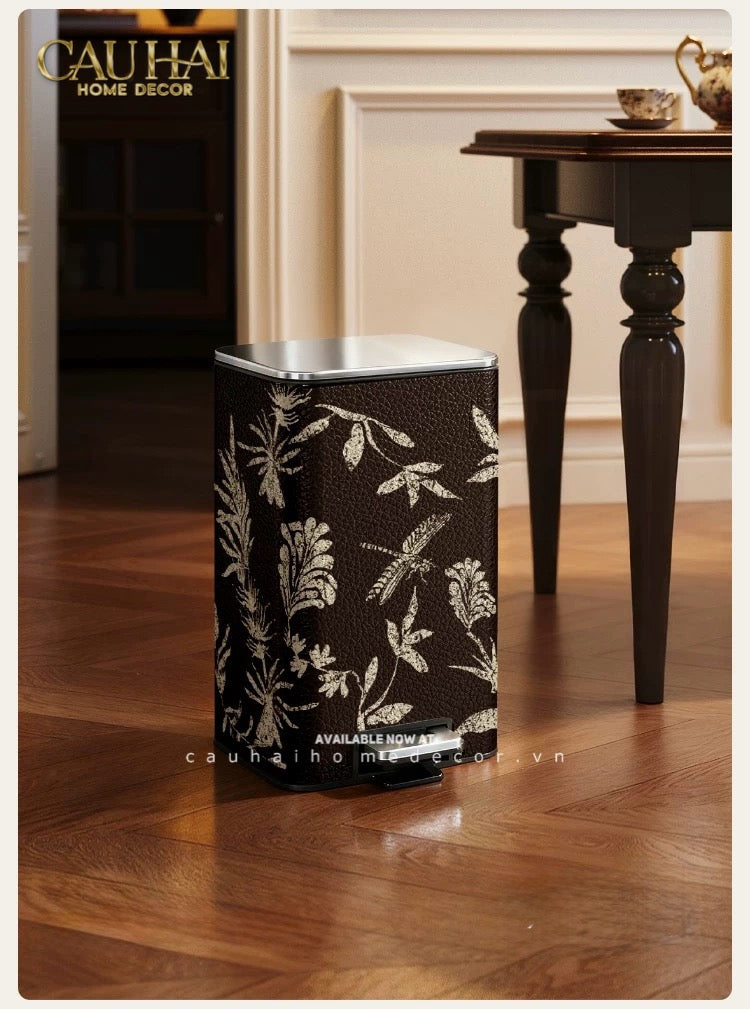 Thùng Rác Cao Cấp Bọc Da Dragonfly 15L-Thùng Rác-Đối tác tại Trung Quốc theo từng đơn đặt hàng-CẬU HAI HOME DECOR