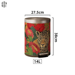 Thùng Rác Da Crimson Leopard Jungle D.O 14L-CẬU HAI HOME DECOR